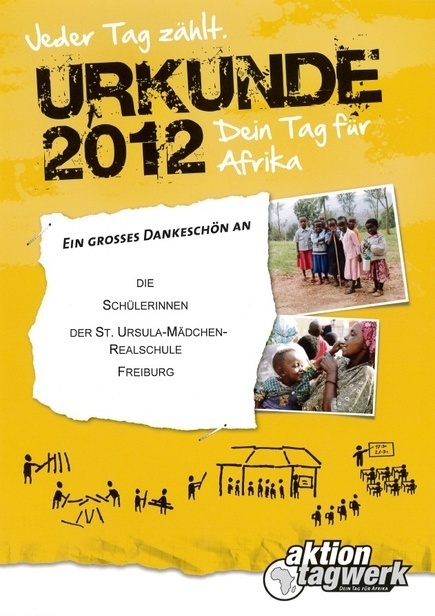 Urkunde: Tag für Afrika 2012